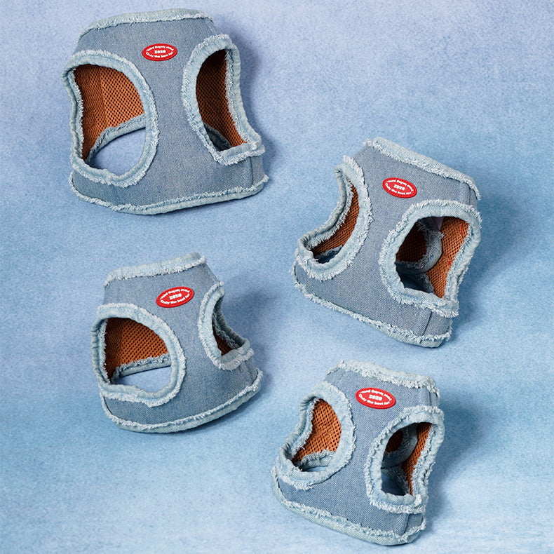 EcoPaw Denim Dog Harness & Leash Set – Stylish & Comfortable