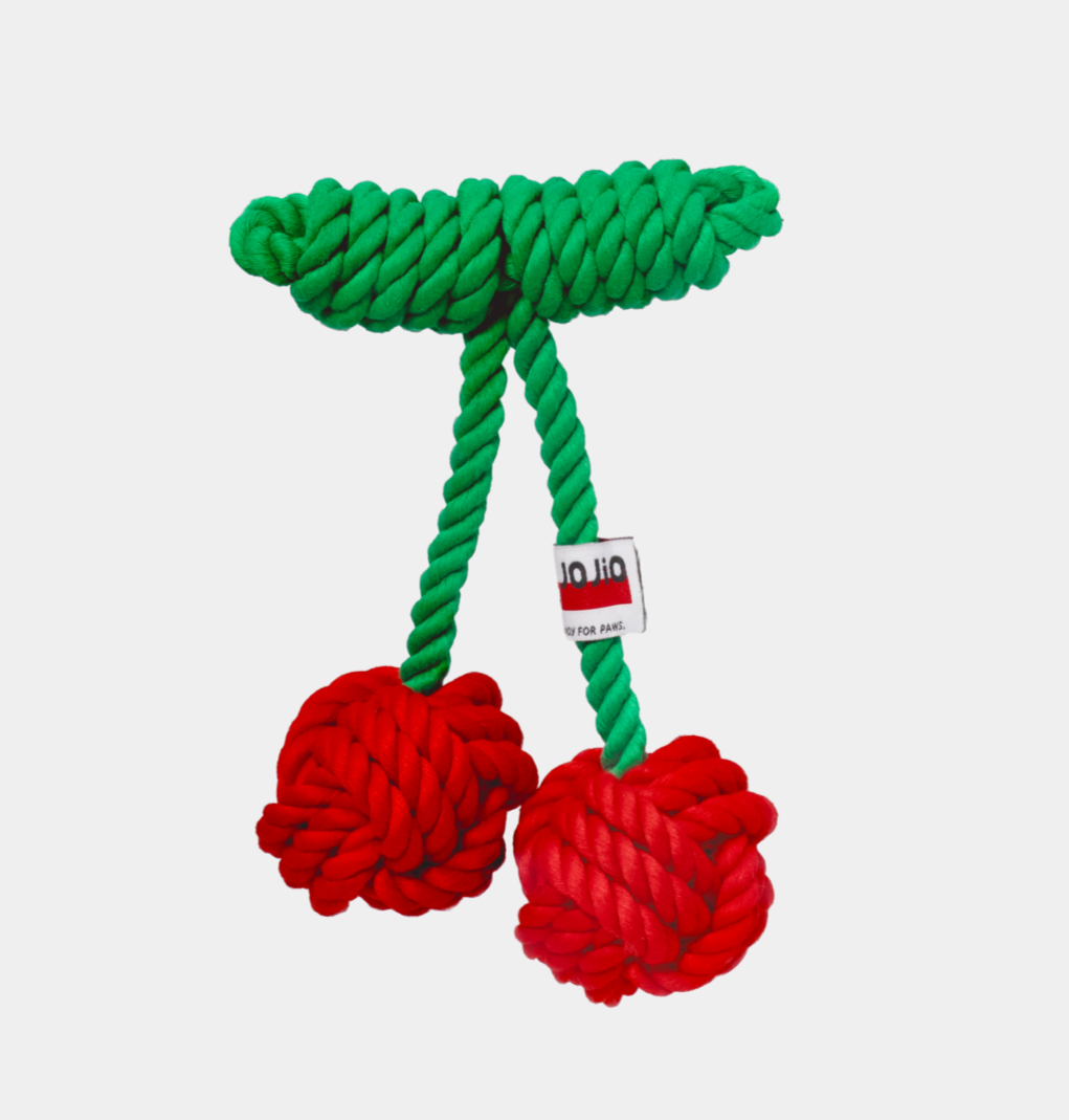 Cherry Rope Dog Toy – Durable Cotton Knot Chew Toy