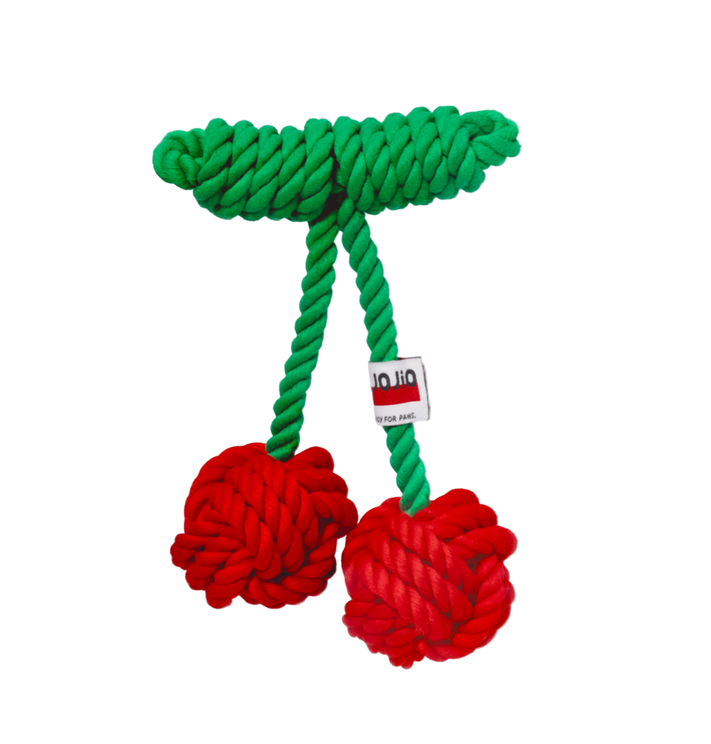 Cherry Rope Dog Toy – Durable Cotton Knot Chew Toy