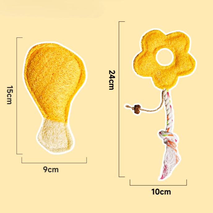 Cat Butler – Eco-Friendly Loofah Cat Toy Set (Breakfast Series)