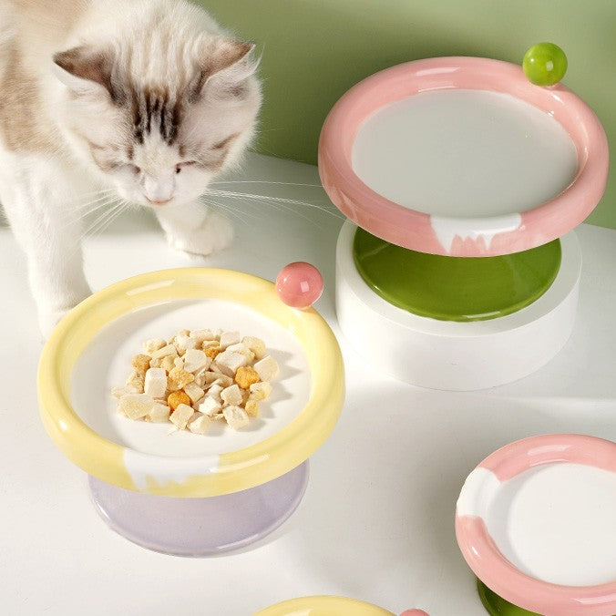 Ice Cream Ceramic Cat Bowl – Handmade 1200℃ Fired with Underglaze Craft