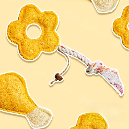 Cat Butler – Eco-Friendly Loofah Cat Toy Set (Breakfast Series)