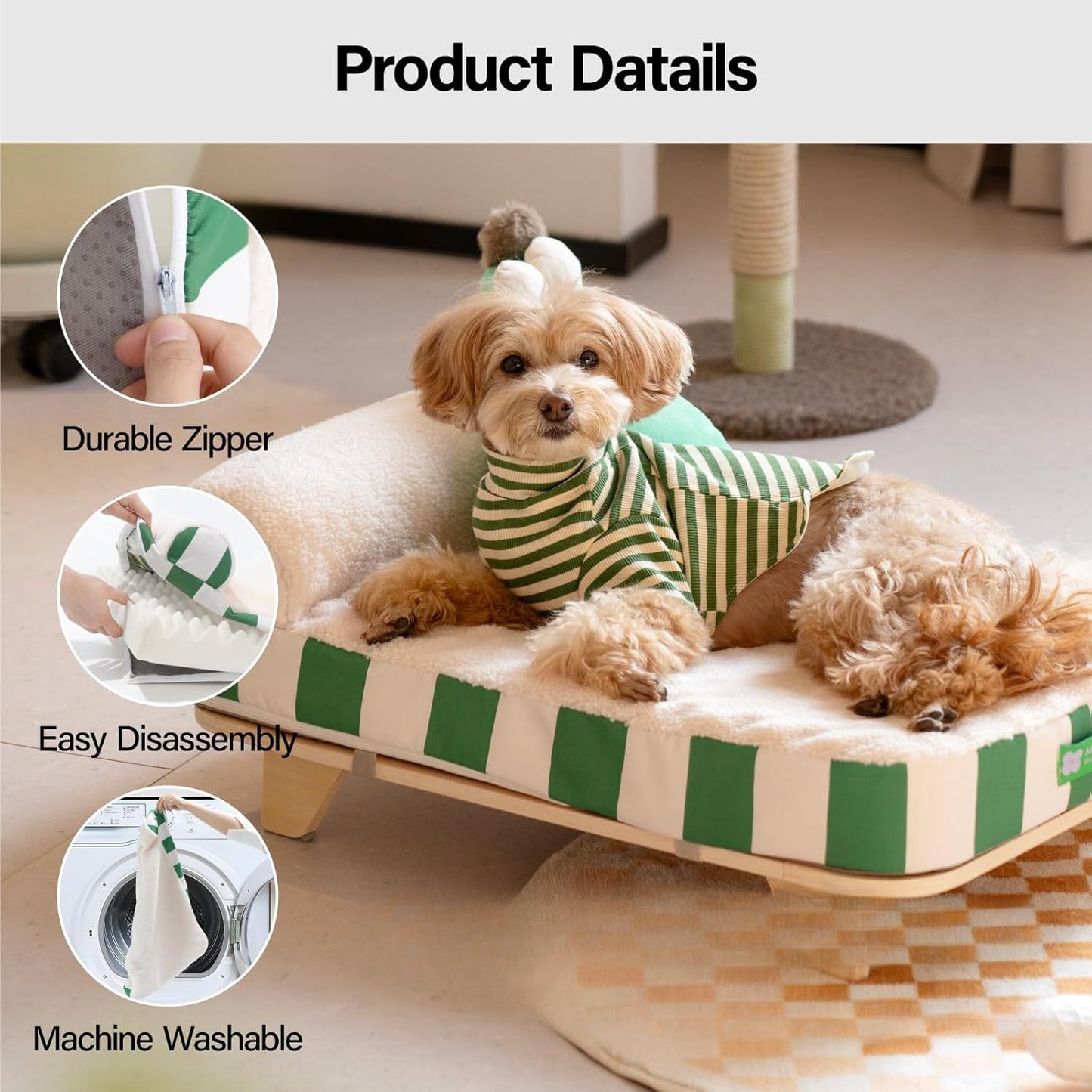 EcoPaw Wooden Pet Sofa Bed – Cozy & Stylish