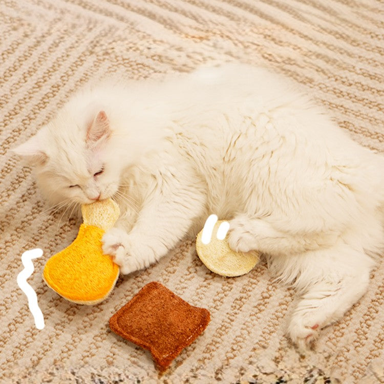 Cat Butler – Eco-Friendly Loofah Cat Toy Set (Breakfast Series)