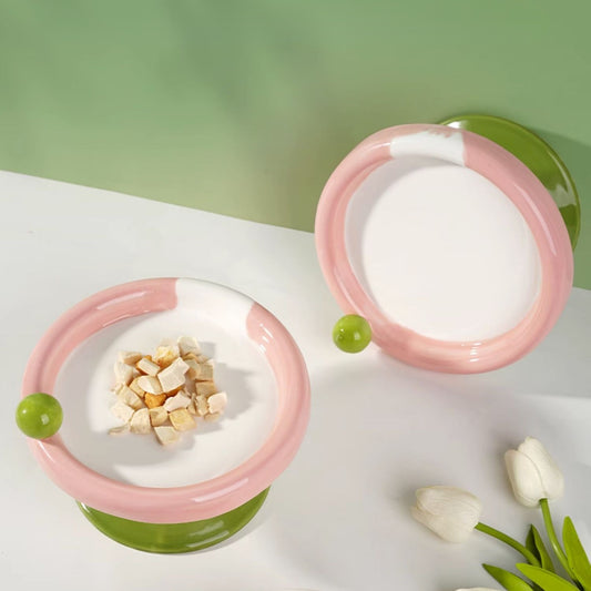 Ice Cream Ceramic Cat Bowl – Handmade 1200℃ Fired with Underglaze Craft