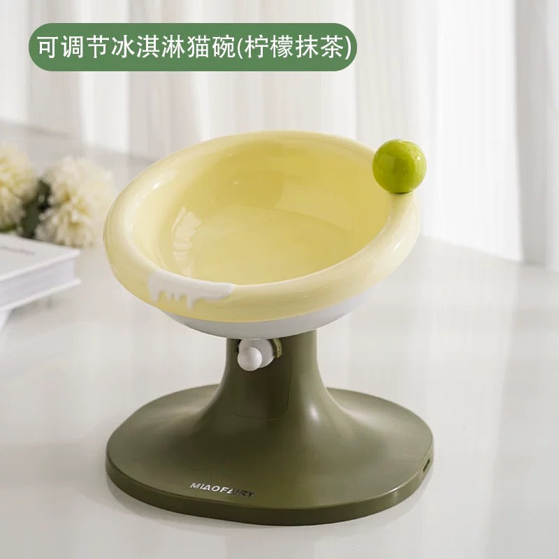 EcoPaw Adjustable Handmade Ice Cream Pet Bowl