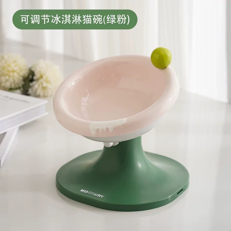 EcoPaw Adjustable Handmade Ice Cream Pet Bowl