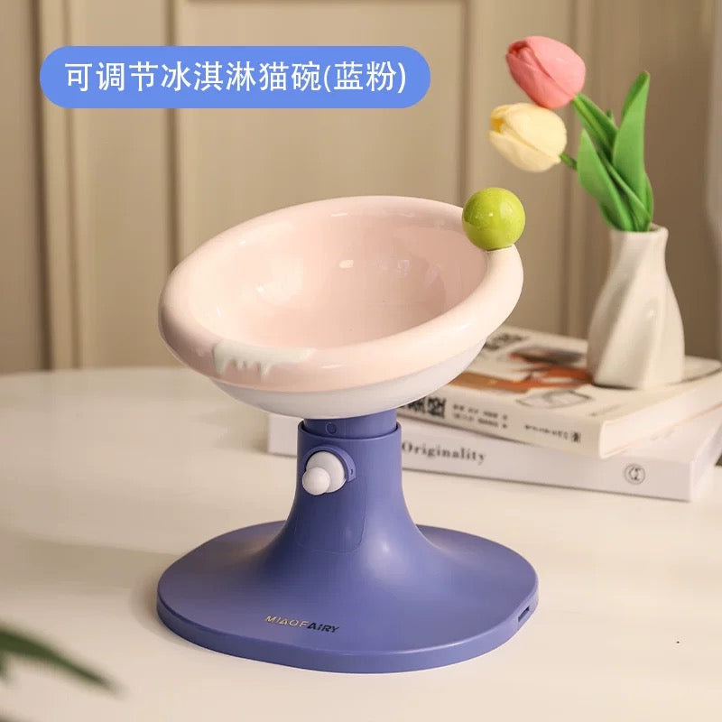 EcoPaw Adjustable Handmade Ice Cream Pet Bowl