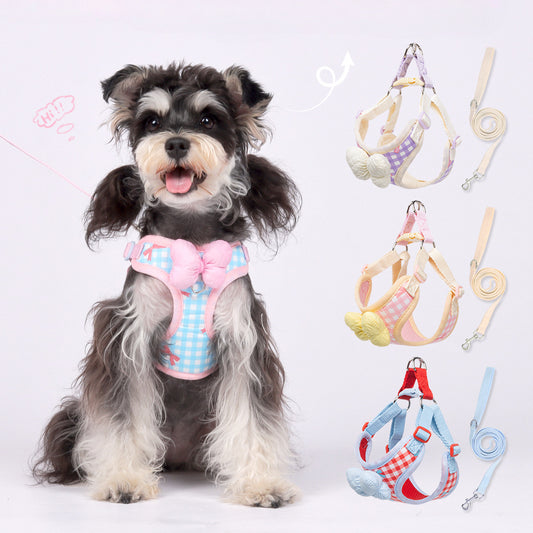 EcoPaw Sweet Bowknot Pet Harness & Leash Set