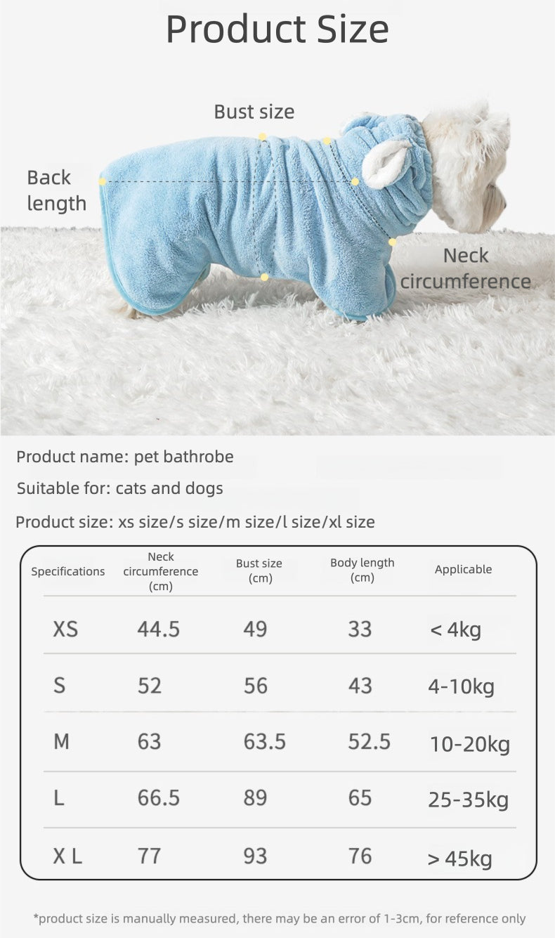 EcoPaw Pet Bathrobe – Fast Drying & Ultra Soft