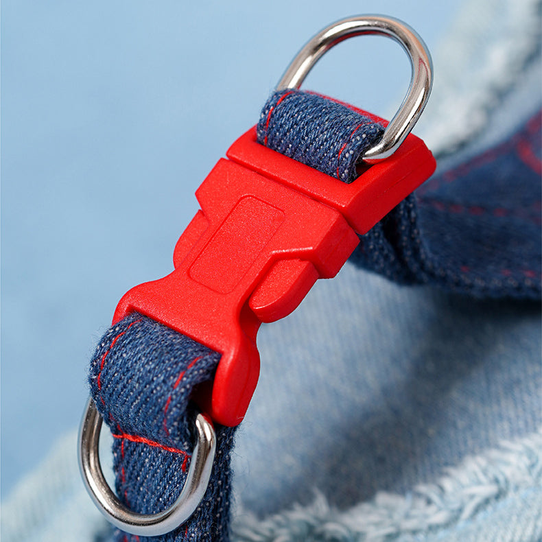 EcoPaw Denim Dog Harness & Leash Set – Stylish & Comfortable