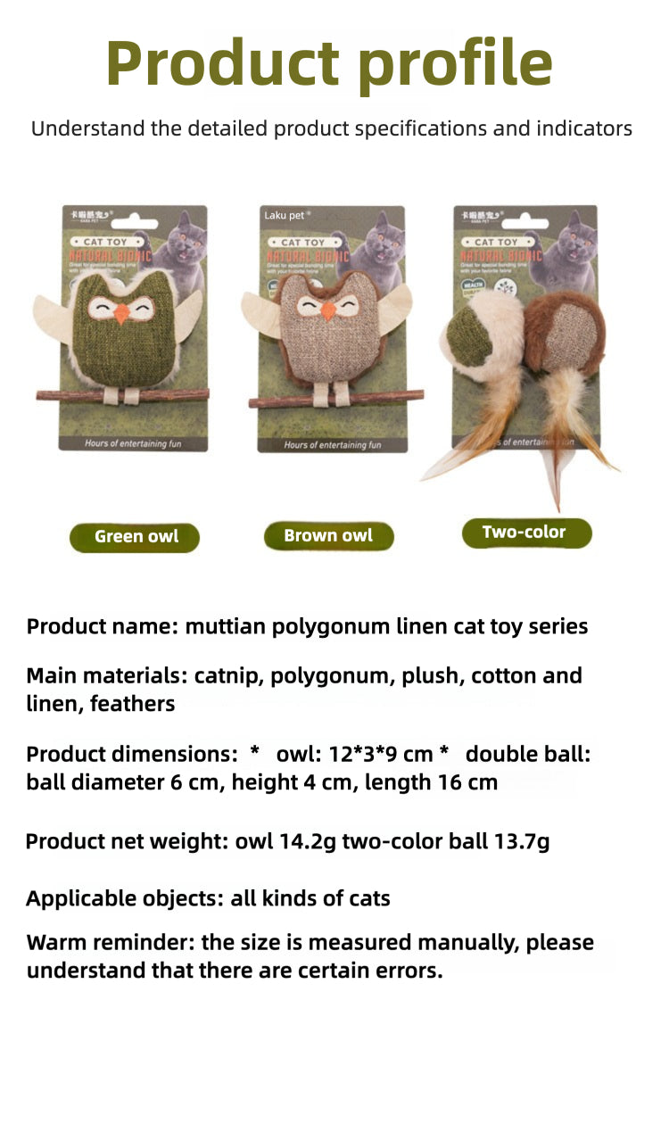 EcoPaw Owl Cat Toy – Fun & Natural Play