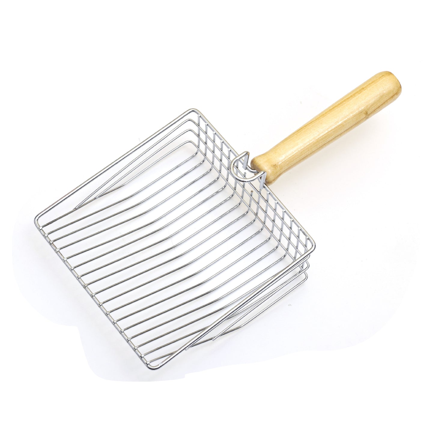 EcoPaw Metal Cat Litter Scoop with Wooden Handle