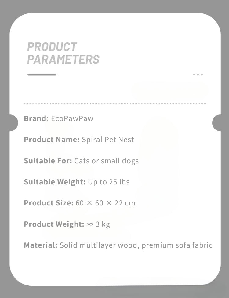 EcoPaw Spiral Wooden Pet Bed