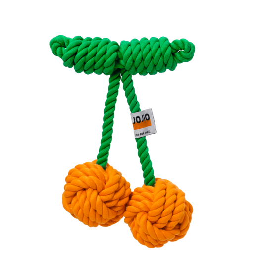 Cherry Rope Dog Toy – Durable Cotton Knot Chew Toy