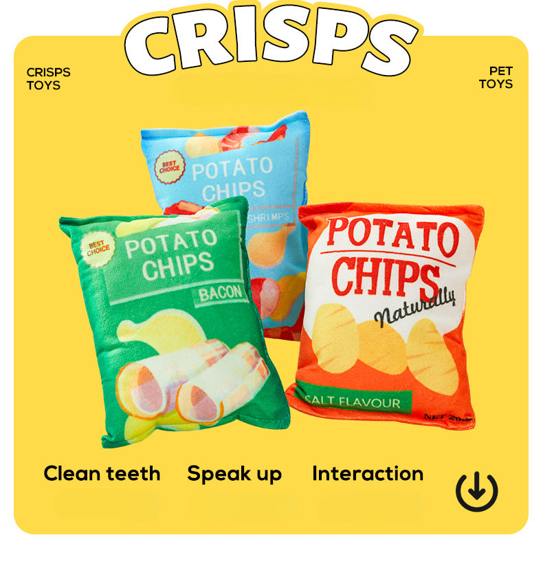 EcoPaw Crisps Plush Squeaky Toy