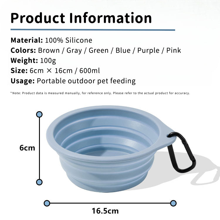 EcoPaw Food-Grade Silicone Collapsible Pet Bowl