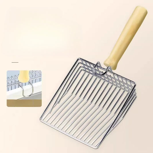 EcoPaw Metal Cat Litter Scoop with Wooden Handle