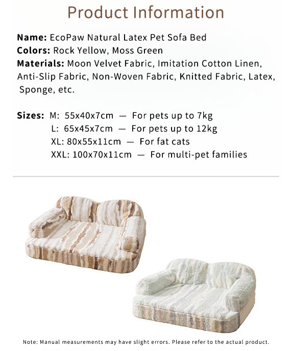 EcoPaw Natural Latex Pet Sofa Bed