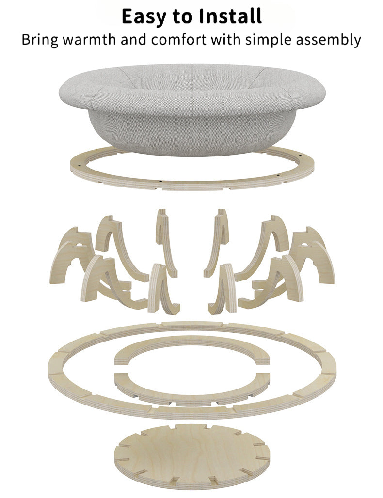 EcoPaw Spiral Wooden Pet Bed