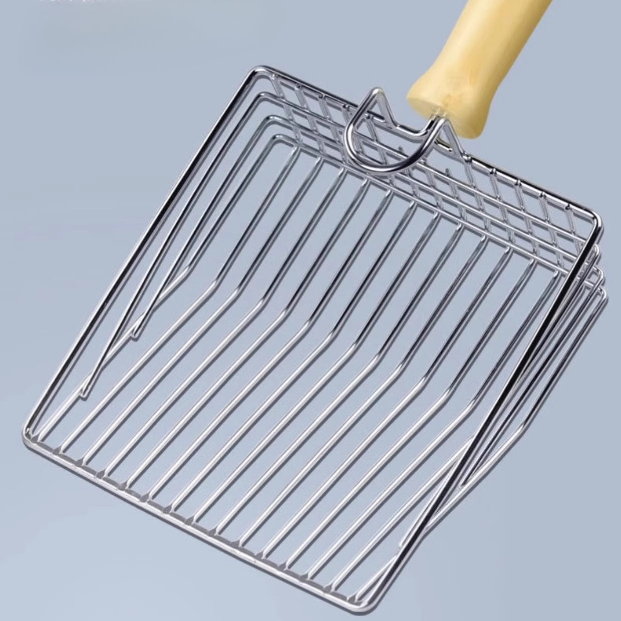 EcoPaw Metal Cat Litter Scoop with Wooden Handle