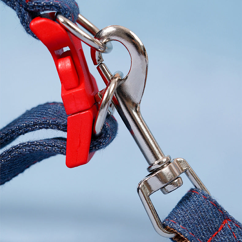 EcoPaw Denim Dog Harness & Leash Set – Stylish & Comfortable