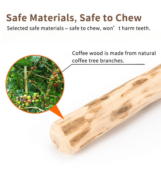 EcoPaw Natural Coffee Wood Chew Toy for Dogs